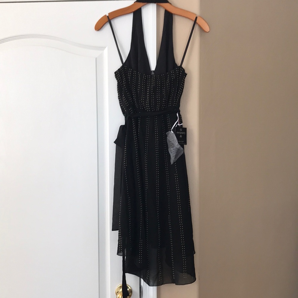 NEW BEBE HALTER HI-LOW STUDDED DRESS. - Picture 4 of 5